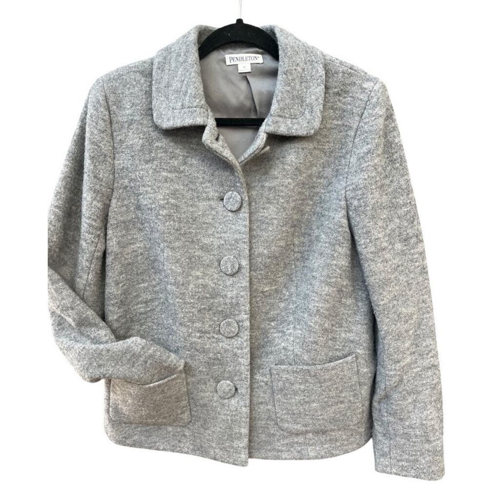 Vintage Pendleton Merino Wool Jacket Blazer | Womens M, Heather Gray